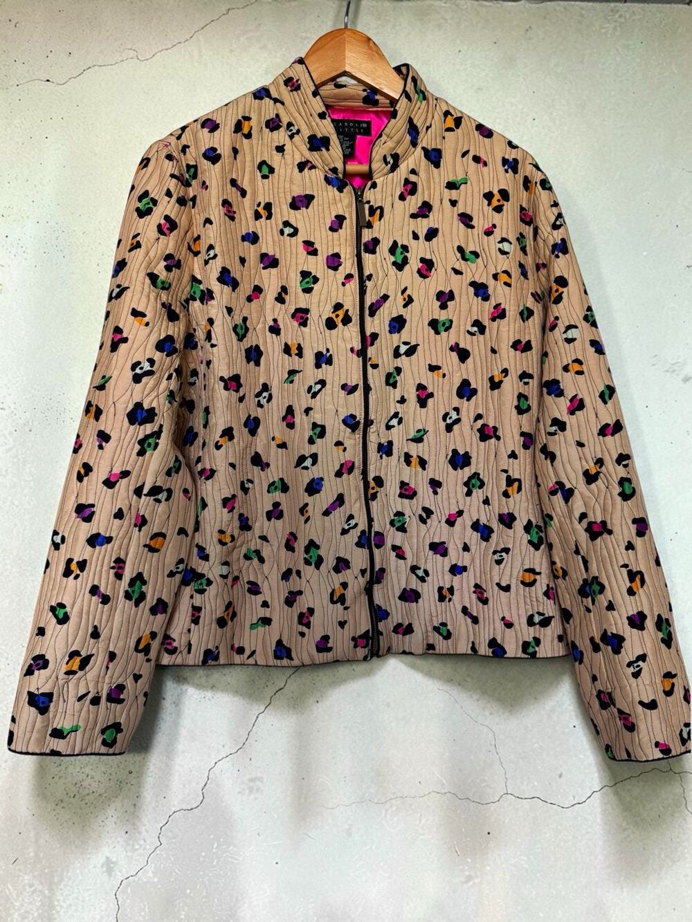 Vintage 90s Carole Little Women Quilted 100% Silk Full Zip Lined Jacket Size XL